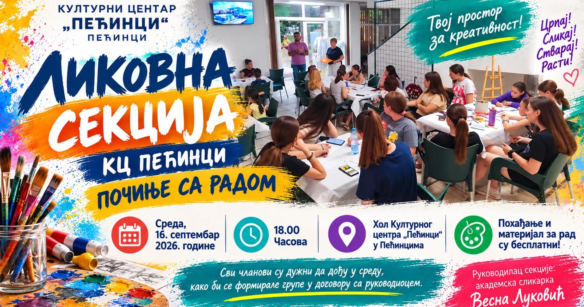 Sutra počinje sa radom Likovna sekcija KCP