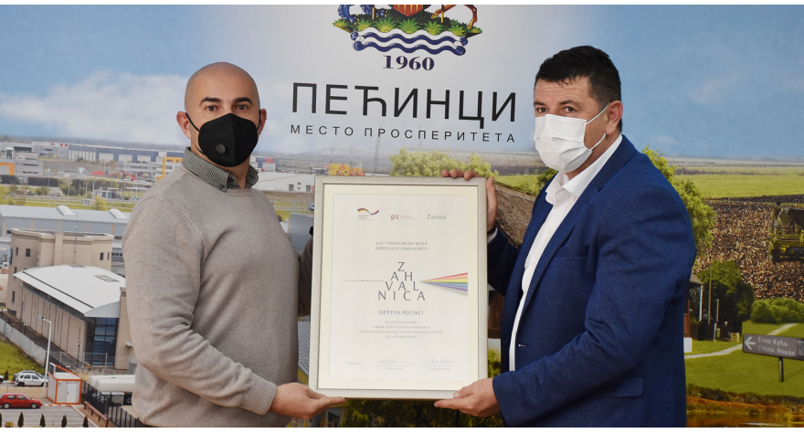 Општини Пећинци уручено признање ГИЗ-а
