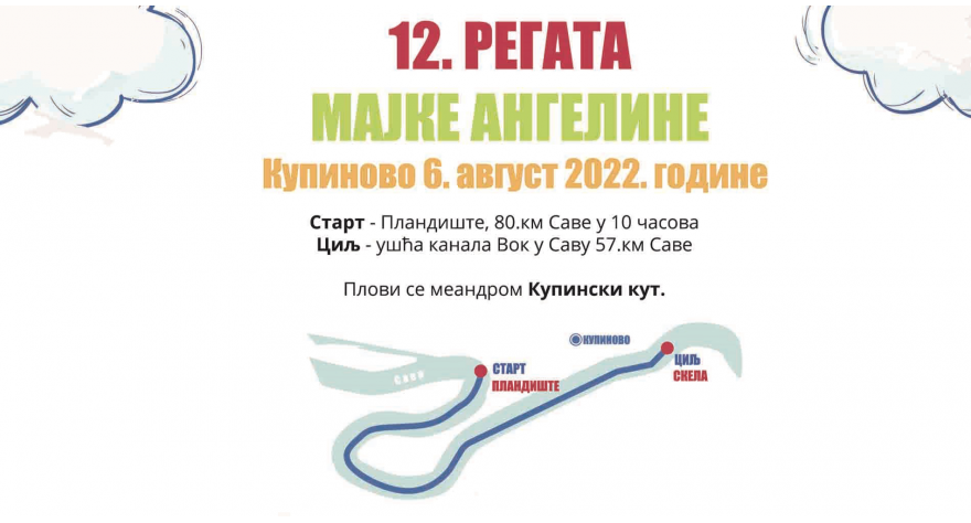 12. Регата Мајке Ангелине плови 6. августа