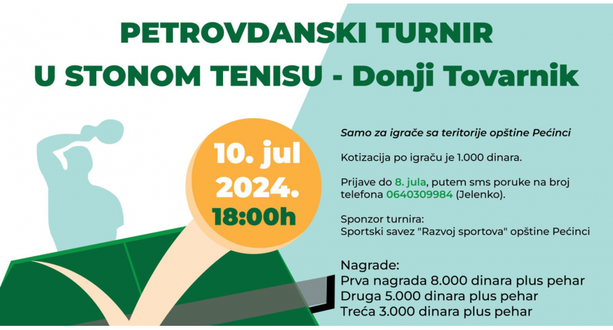 Стонотениски турнир у сусрет Петровдану